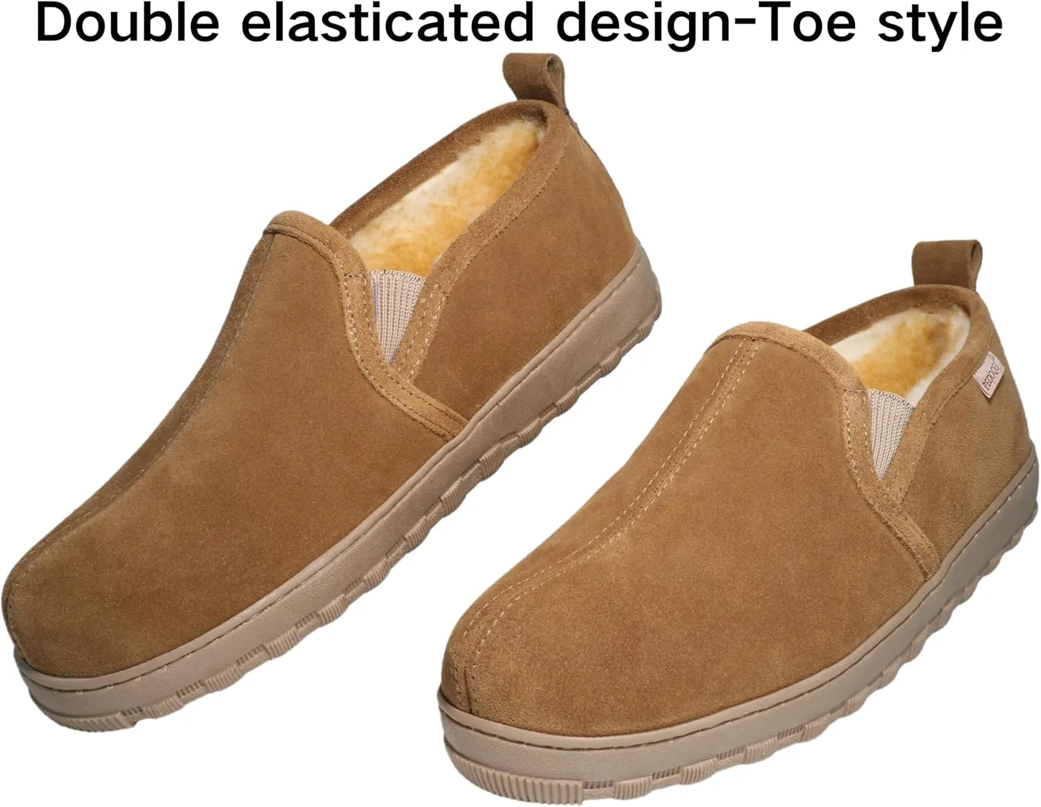 Men's Cow Suede Upper Shearling Indoor/Outdoor Slippers