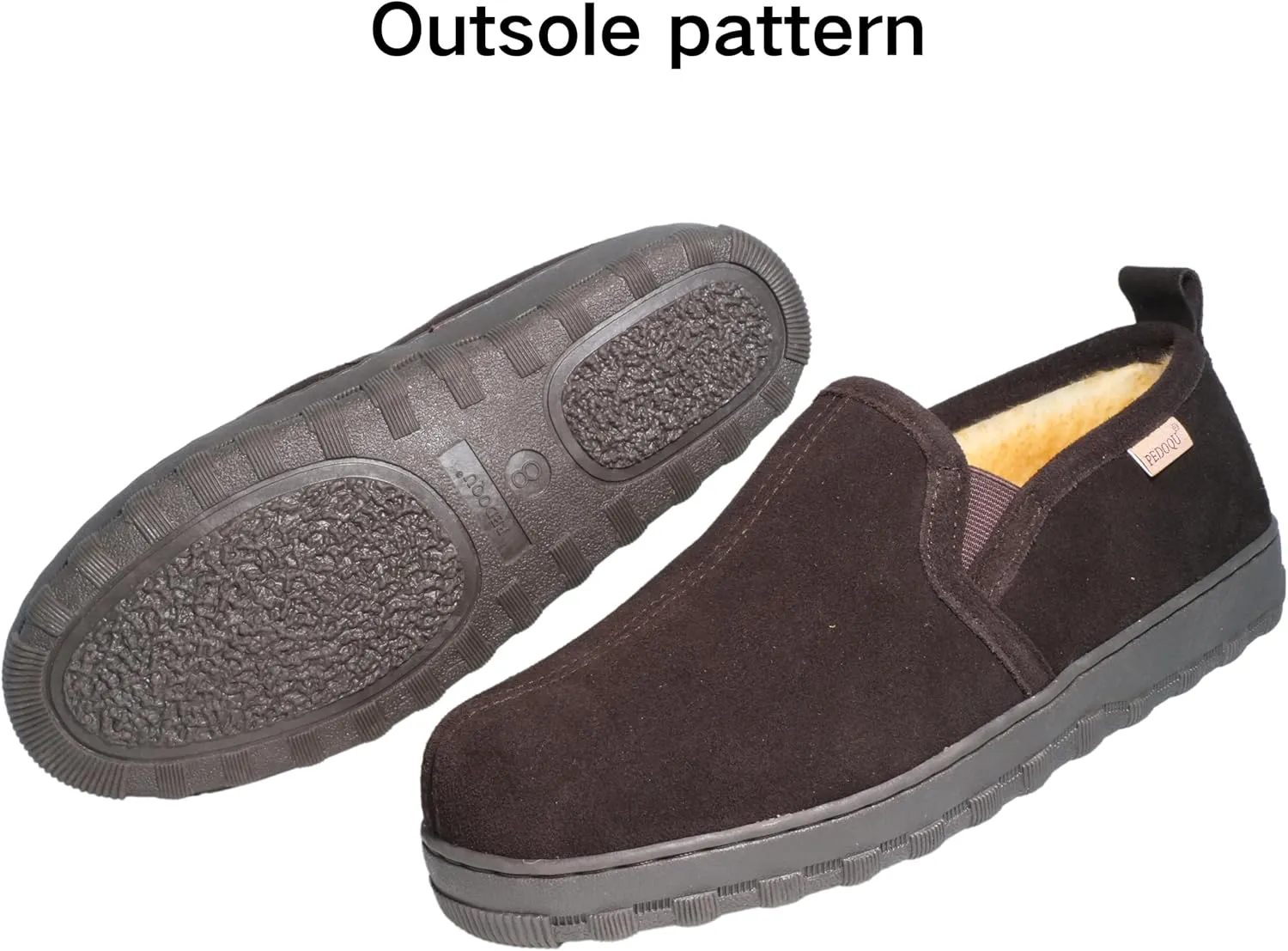 Men's Cow Suede Upper Shearling Indoor/Outdoor Slippers