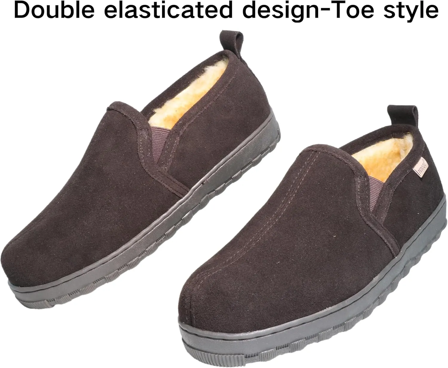 Men's Cow Suede Upper Shearling Indoor/Outdoor Slippers