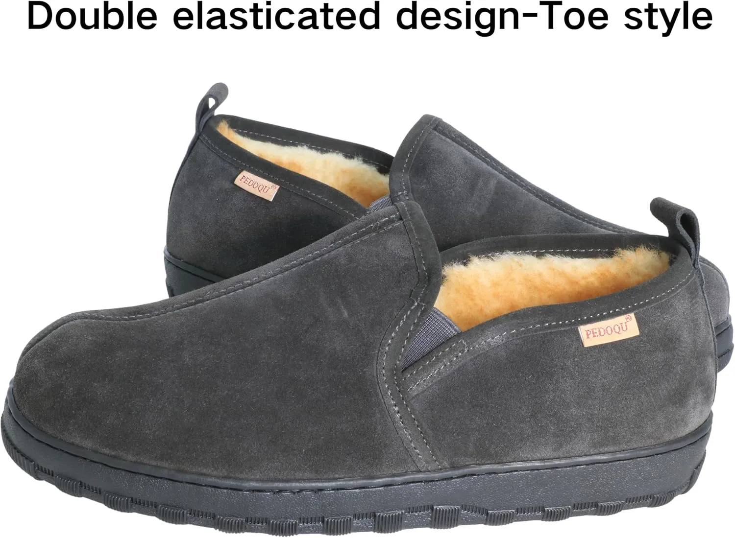 Men's Cow Suede Upper Shearling Indoor/Outdoor Slippers