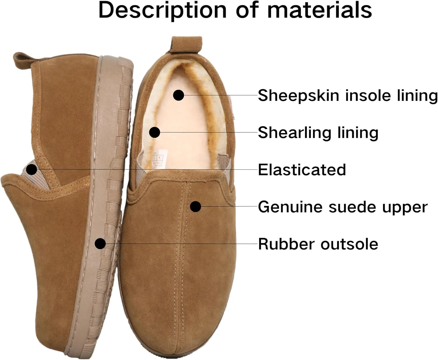 Men's Cow Suede Upper Shearling Indoor/Outdoor Slippers