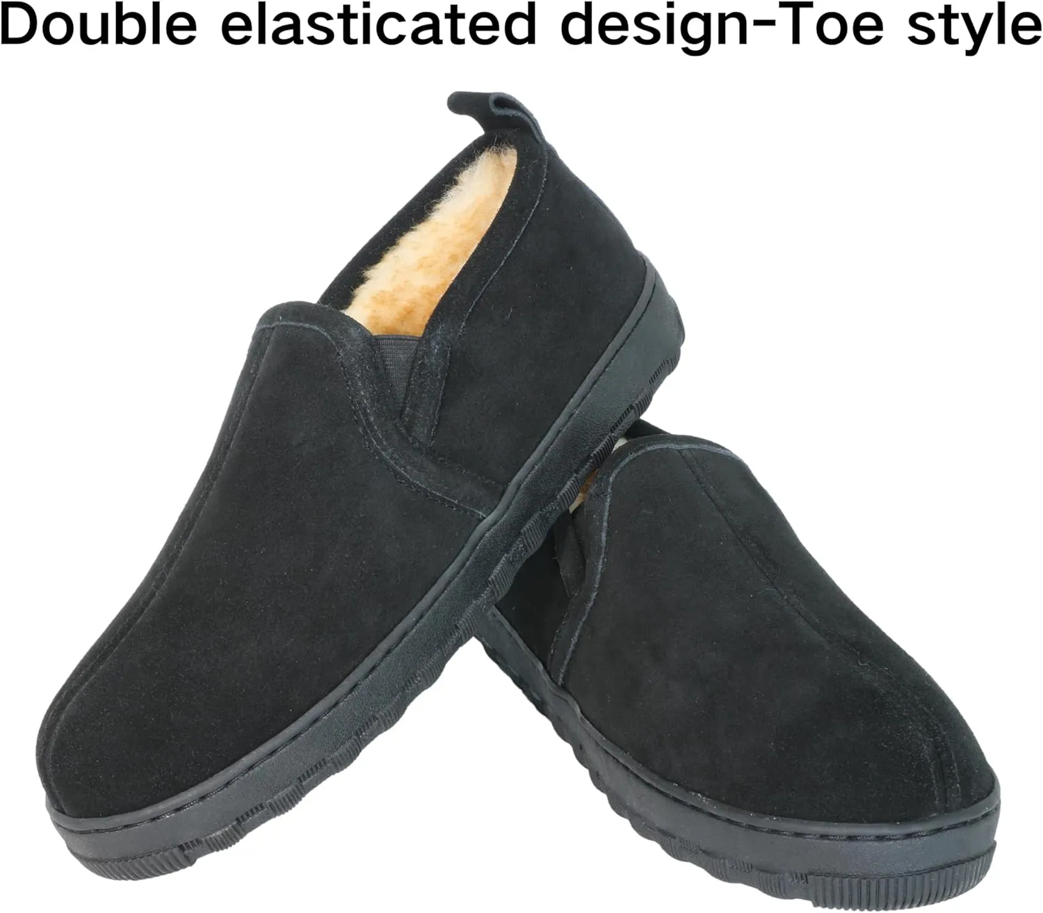 Men's Cow Suede Upper Shearling Indoor/Outdoor Slippers