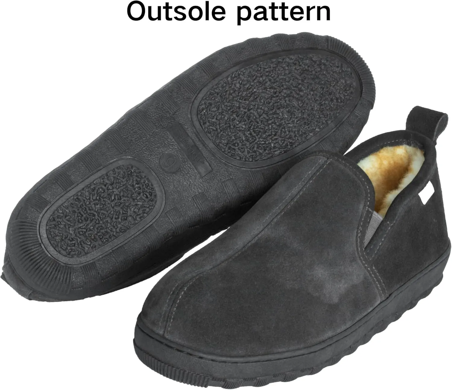 Men's Cow Suede Upper Shearling Indoor/Outdoor Slippers