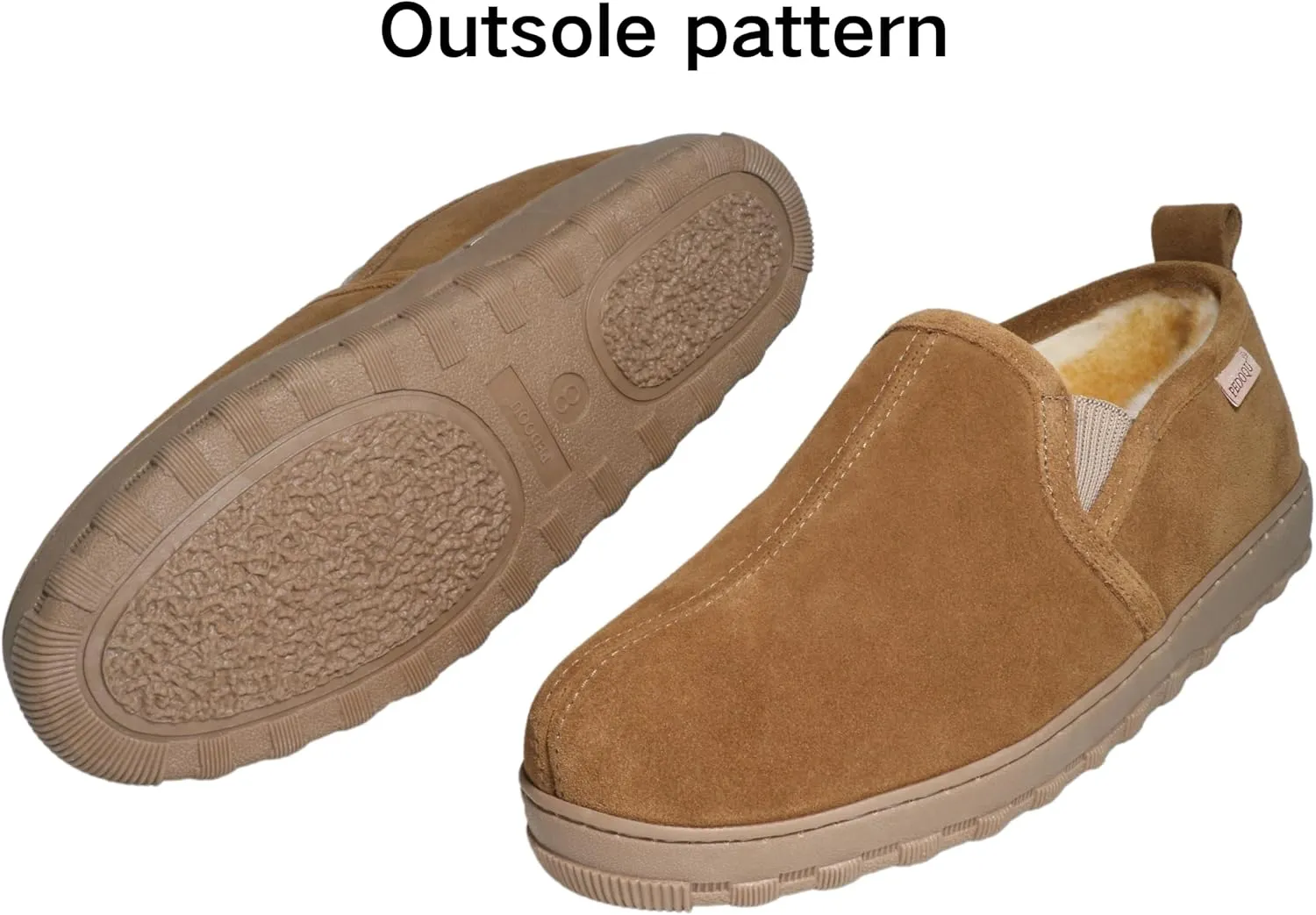 Men's Cow Suede Upper Shearling Indoor/Outdoor Slippers