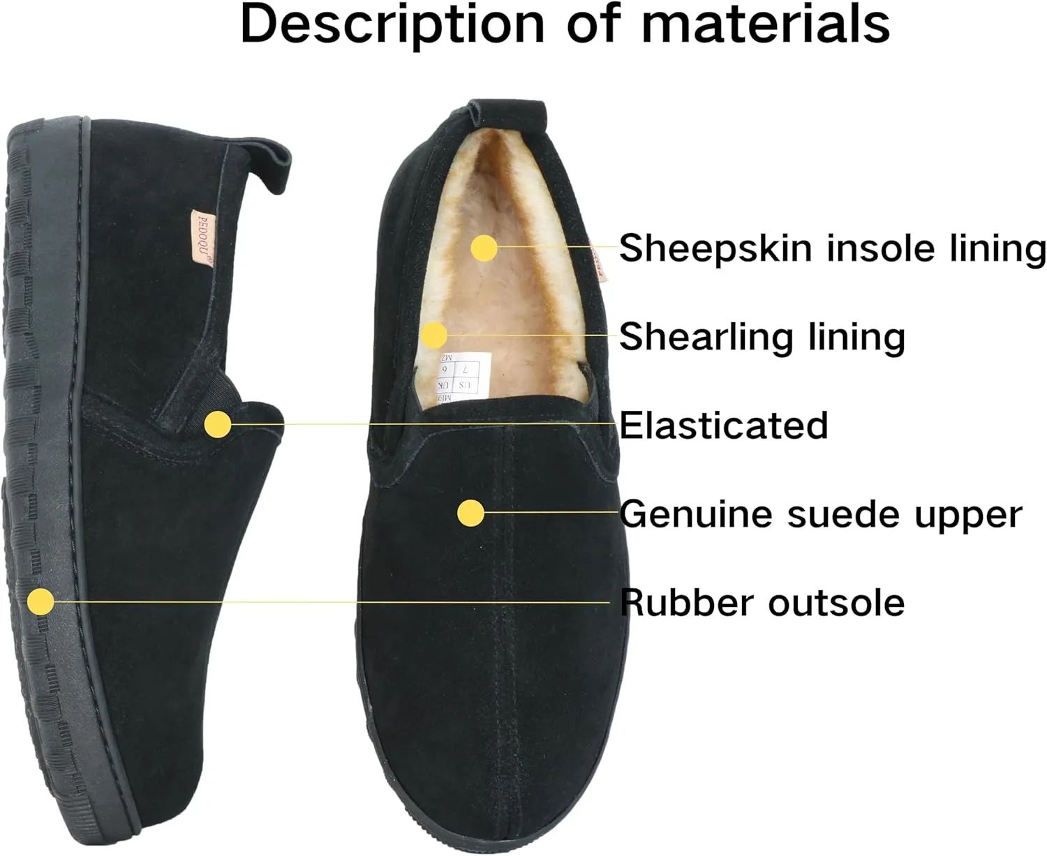 Men's Cow Suede Upper Shearling Indoor/Outdoor Slippers