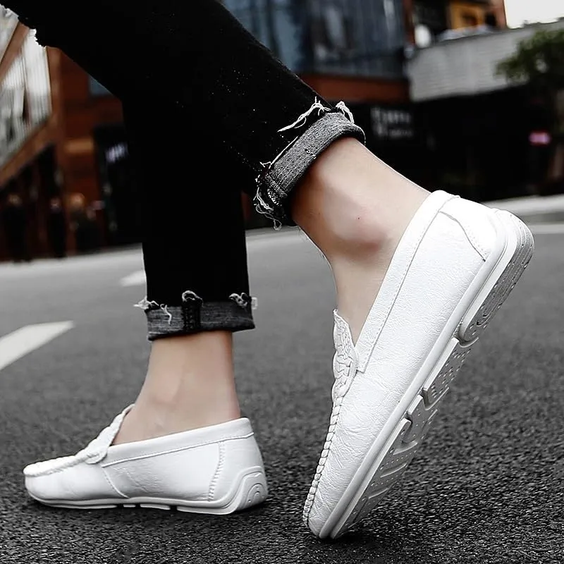 Men's Crocodile Print Vegan Leather Loafers -Round Toe Lightweight Comfortable Anti-Slip Slip-Ons for Casual Wear
