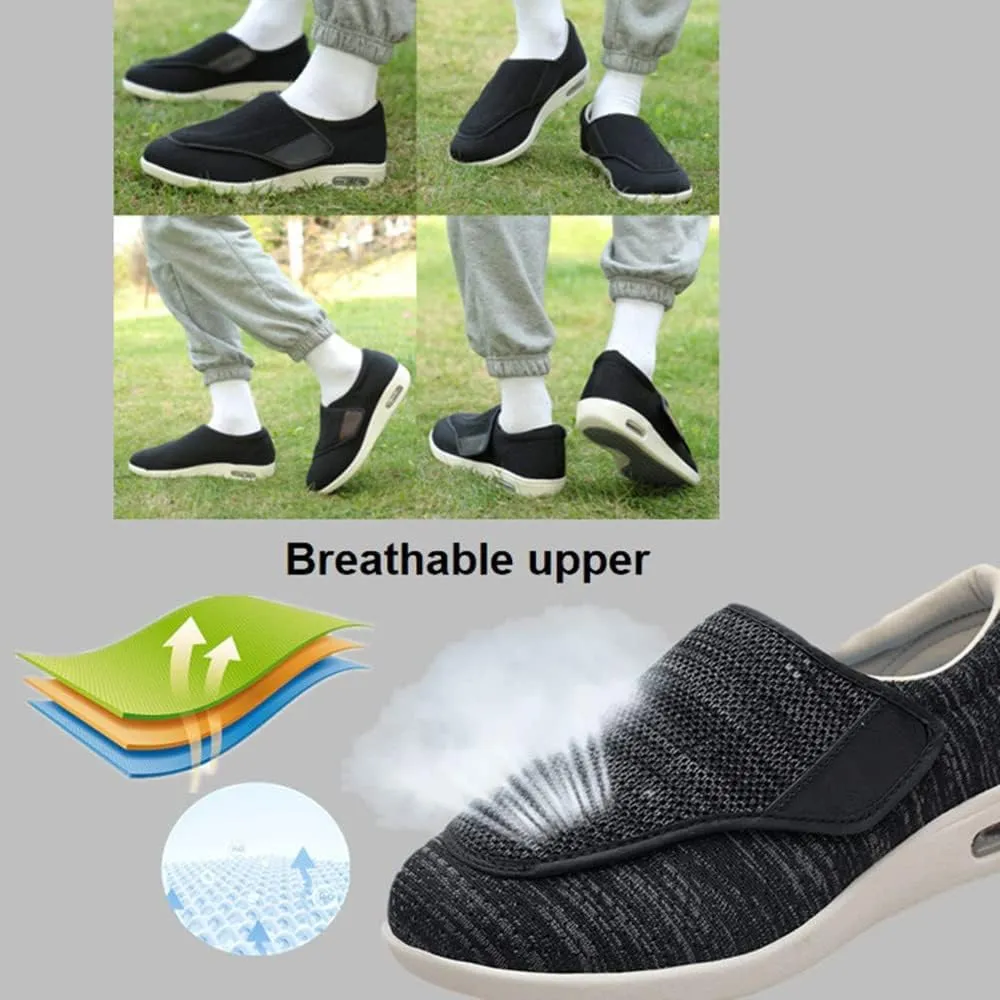 Men's Diabetic Shoes,Wide Width Shoes with Adjust Closure Shoes for Elderly Diabetic Pain Relief Swollen Feet