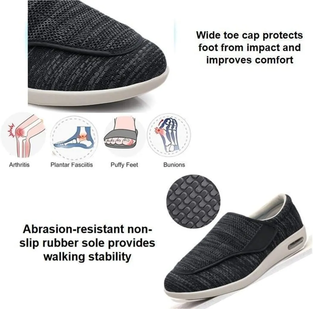 Men's Diabetic Shoes,Wide Width Shoes with Adjust Closure Shoes for Elderly Diabetic Pain Relief Swollen Feet