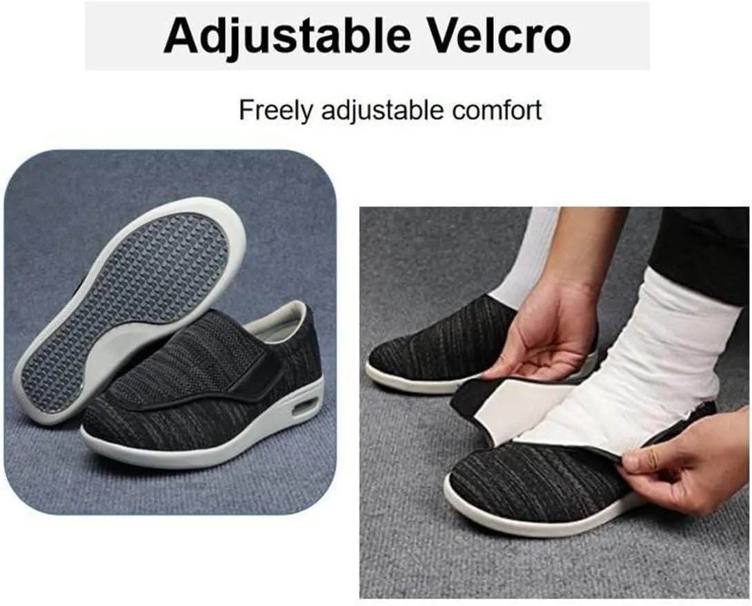 Men's Diabetic Shoes,Wide Width Shoes with Adjust Closure Shoes for Elderly Diabetic Pain Relief Swollen Feet