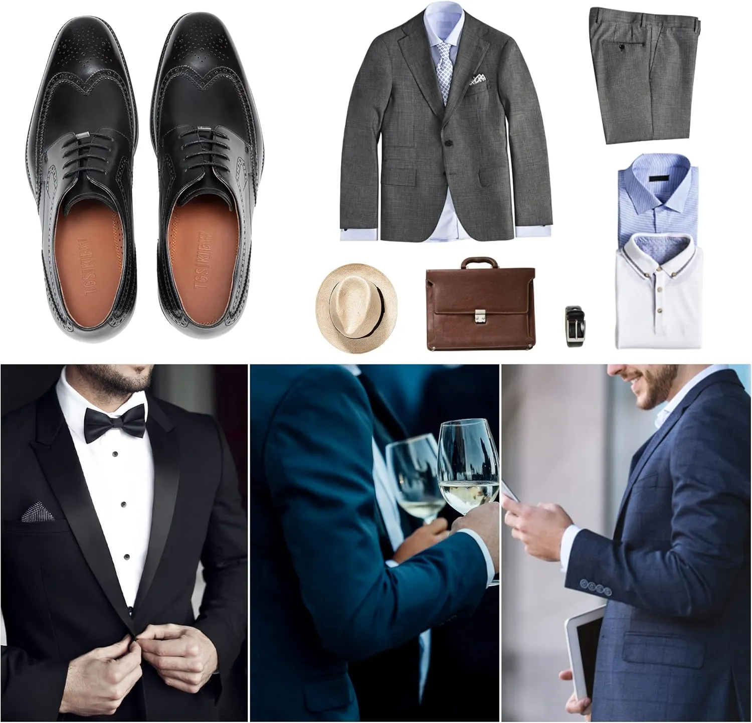 Men's Dress Shoes for Men Genuine Leather Modern Formal Business Derby Shoes