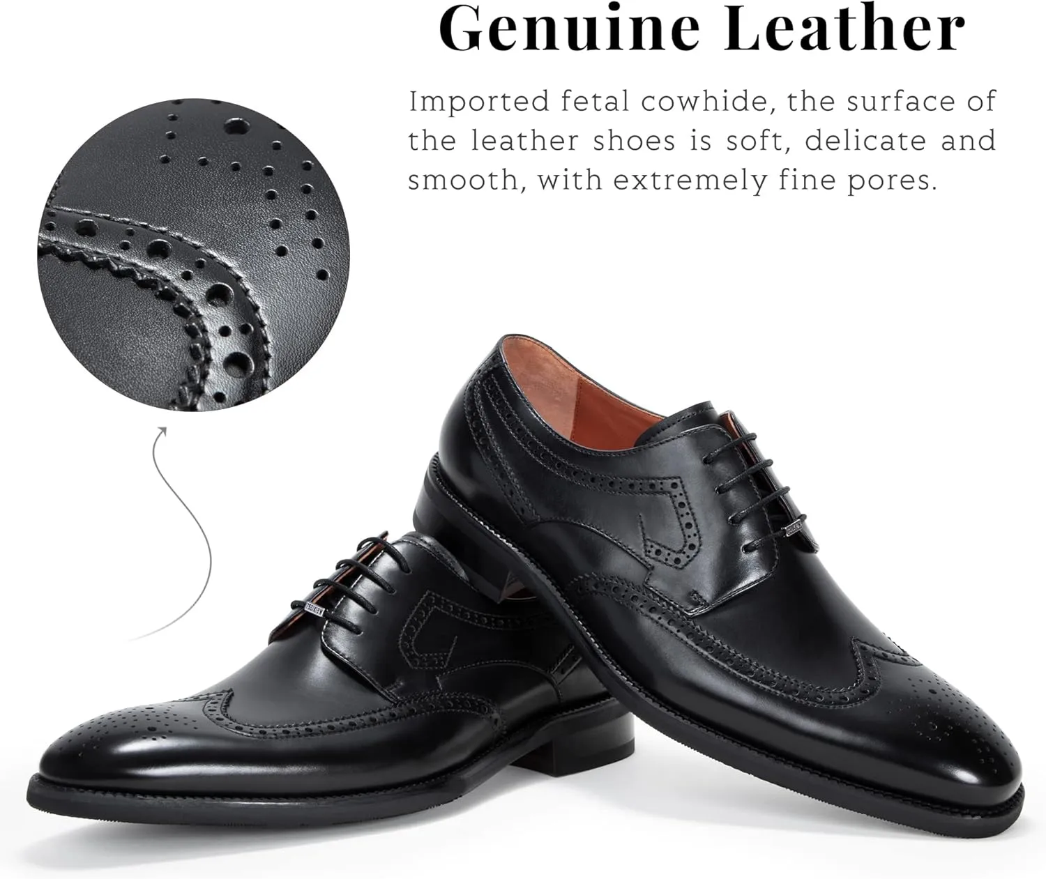 Men's Dress Shoes for Men Genuine Leather Modern Formal Business Derby Shoes