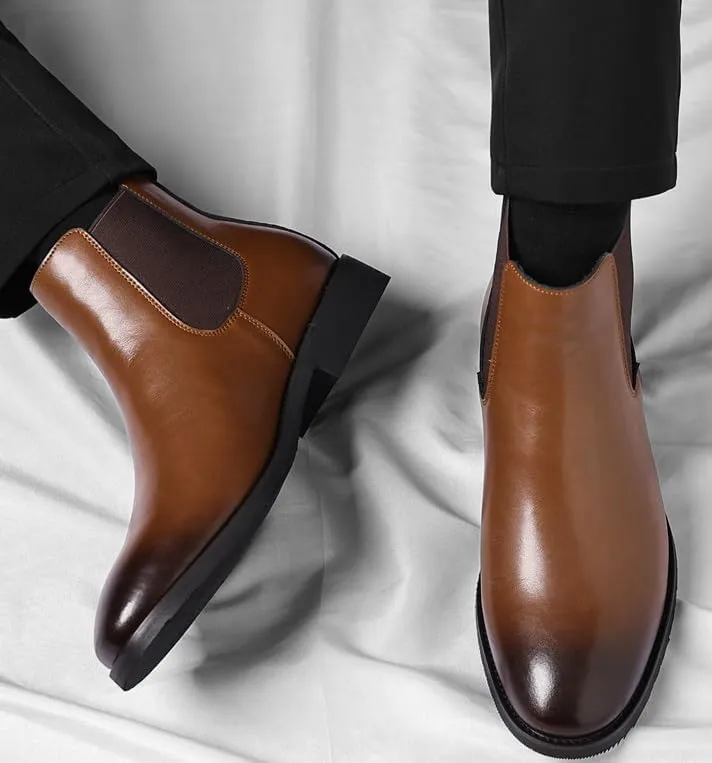 Men's Dress Shoes Men Business Office Wedding Formal Modern Oxfords Slip On Pointed Toe Derbys