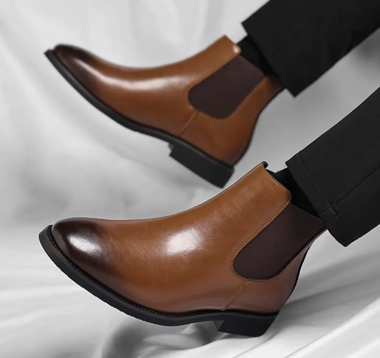 Men's Dress Shoes Men Business Office Wedding Formal Modern Oxfords Slip On Pointed Toe Derbys