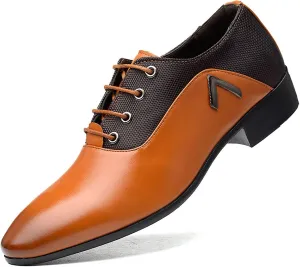 Mens Dress Shoes Men Dress Shoes Men Formal Shoes Leather Fashion Groom Wedding Shoes Men Oxford Shoes(Black,8)