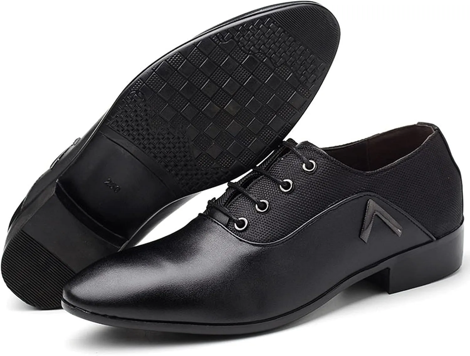 Mens Dress Shoes Men Dress Shoes Men Formal Shoes Leather Fashion Groom Wedding Shoes Men Oxford Shoes(Black,8)