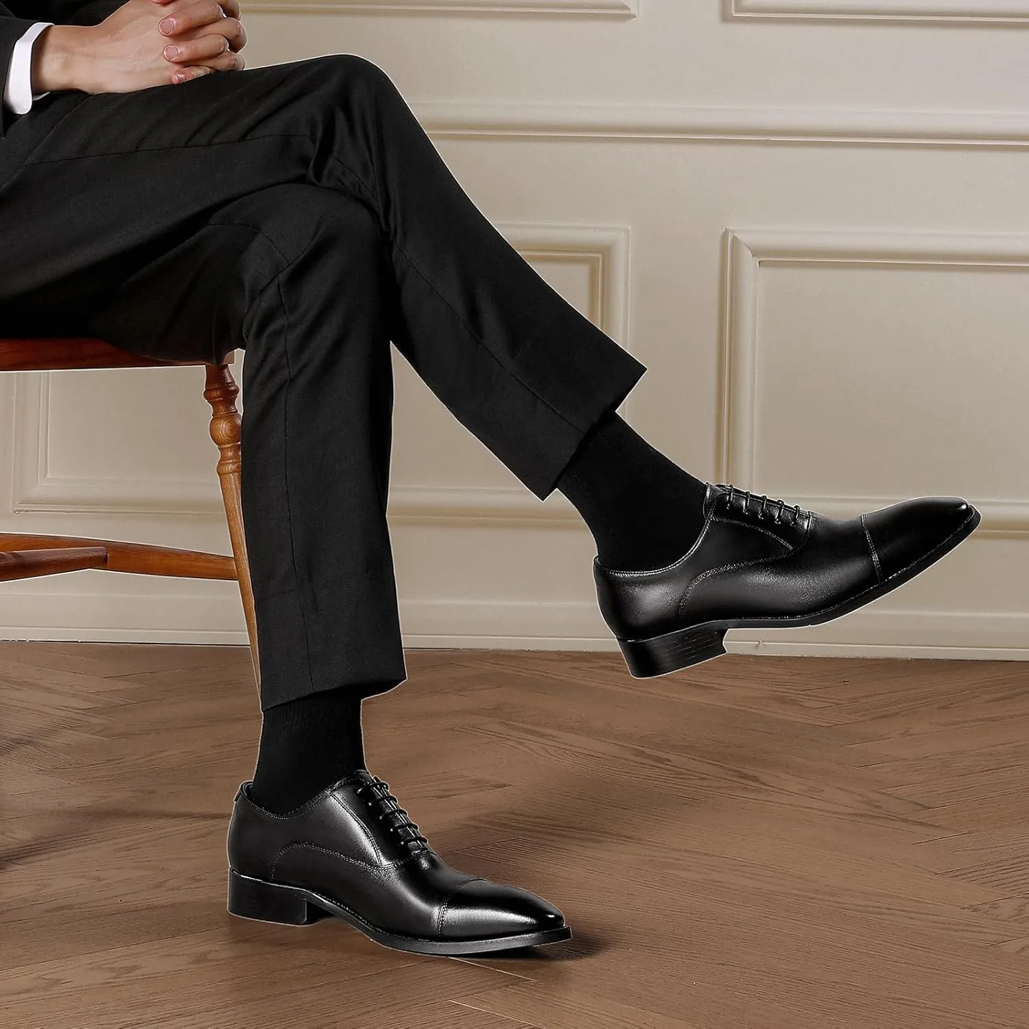 Men’s Dress Shoes Oxford lace up Formal Leather Shoes for Men