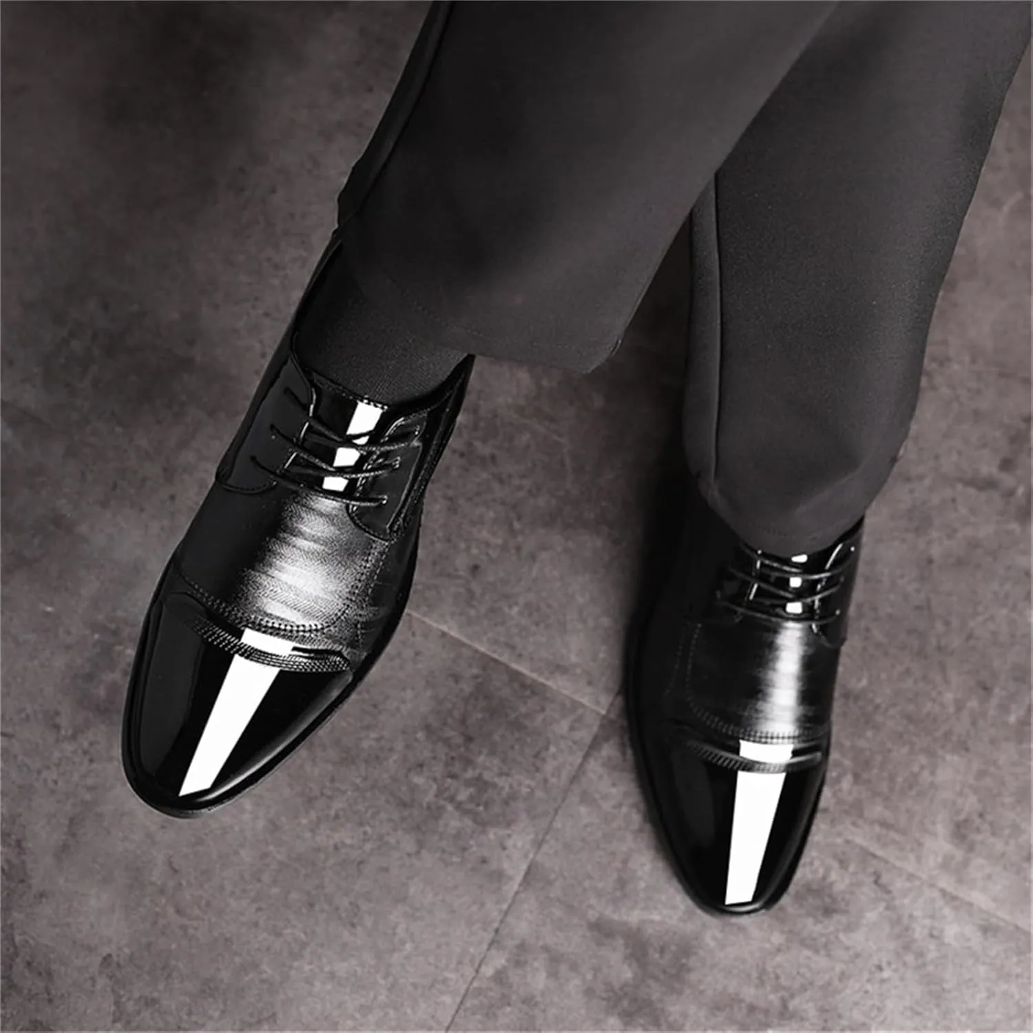 Mens Dress Shoes Oxford Shoes for Men Formal Pointed Lace Up Business Tuxedo Shoes