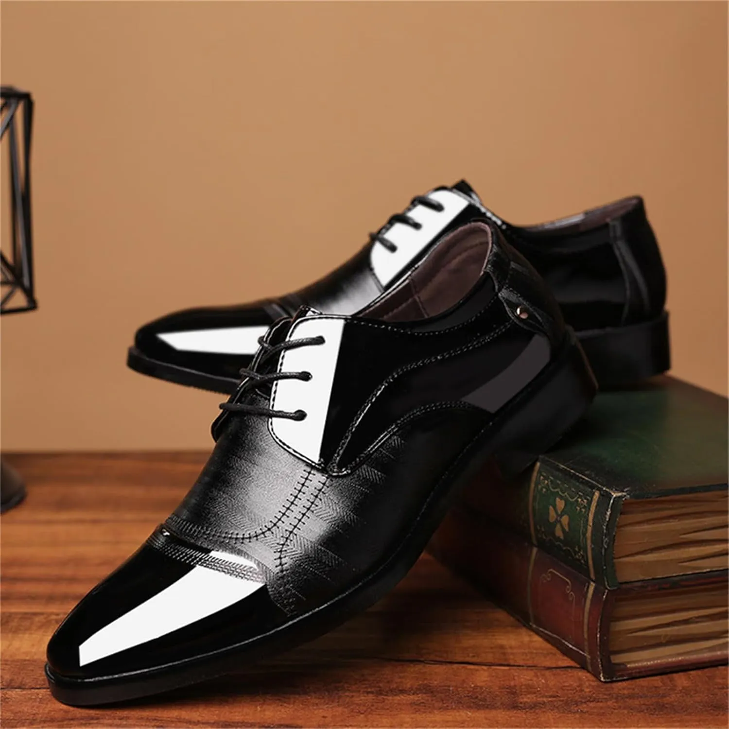 Mens Dress Shoes Oxford Shoes for Men Formal Pointed Lace Up Business Tuxedo Shoes
