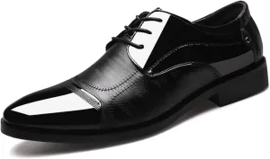 Mens Dress Shoes Oxford Shoes for Men Formal Pointed Lace Up Business Tuxedo Shoes