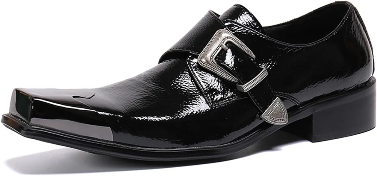 Mens Dress Shoes, Retro Oxford Cowhide Shoes Genuine Leather Large Size Low Top Metal Toe Slip-Ons Breathable Formal Shoes, Casual Shoes
