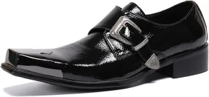 Mens Dress Shoes, Retro Oxford Cowhide Shoes Genuine Leather Large Size Low Top Metal Toe Slip-Ons Breathable Formal Shoes, Casual Shoes