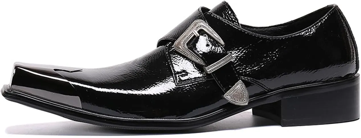 Mens Dress Shoes, Retro Oxford Cowhide Shoes Genuine Leather Large Size Low Top Metal Toe Slip-Ons Breathable Formal Shoes, Casual Shoes