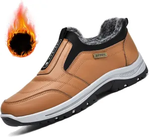 Men's Extra Wide Slip On Shoes,Winter Outdoor Hiking Trekking Orthopedic Trainers Waterproof Work Shoes Extra Wide Anti Slip Climbing Trails Shoes,Grey,41EU