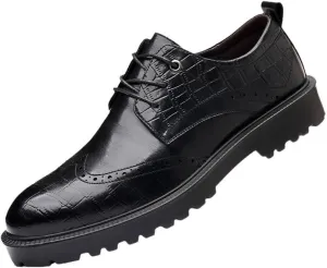 Men's Genuine Leather Dress Shoes Vintage Lace-Up Mens Brogue Oxfords Shoes Lightweight All-Day Comfort Tuxedo Shoes for Men(6.5)