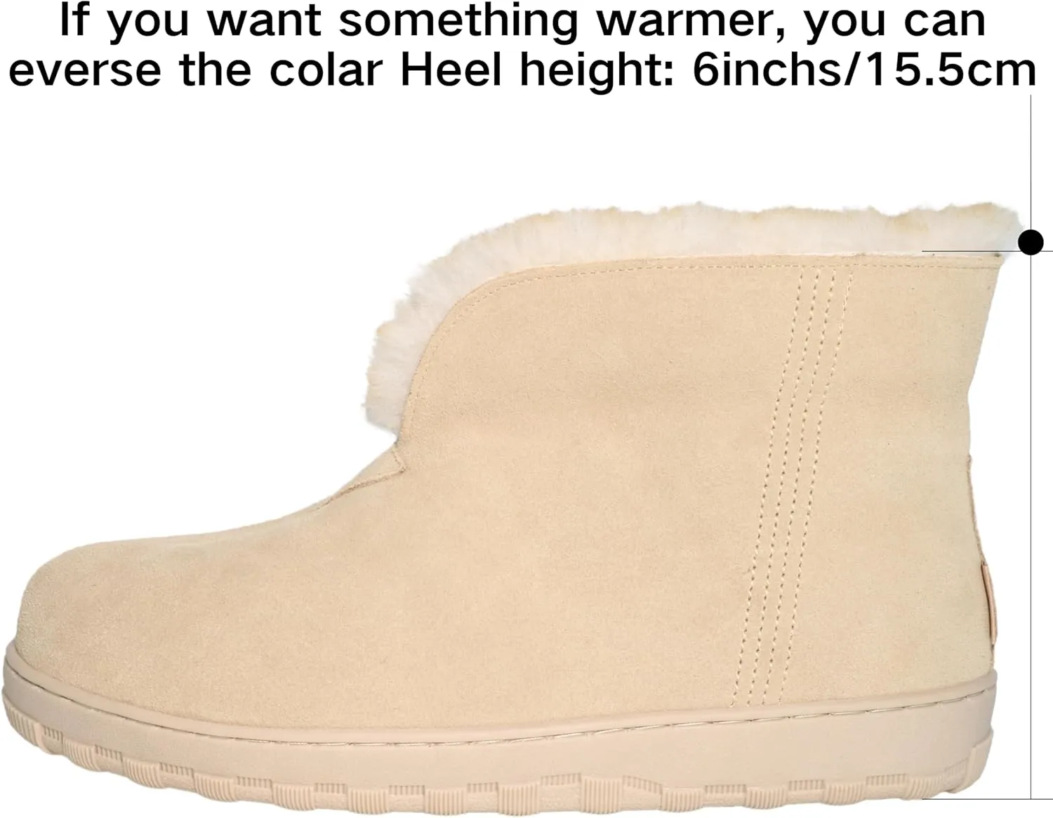 Men's Genuine Suede Genuine Shearling Indoor/Outdoor Foldover Boot