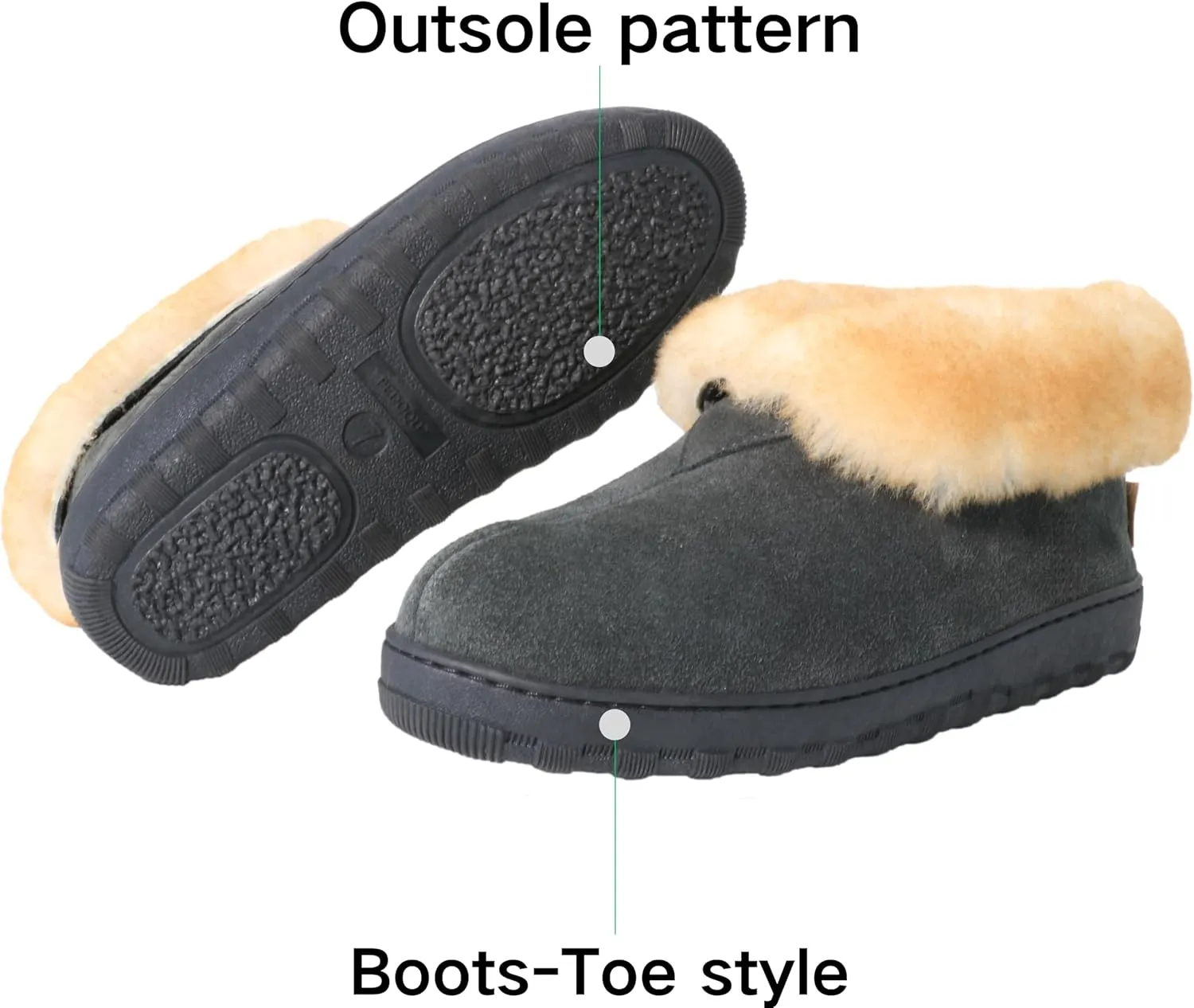 Men's Genuine Suede Genuine Shearling Indoor/Outdoor Foldover Boot