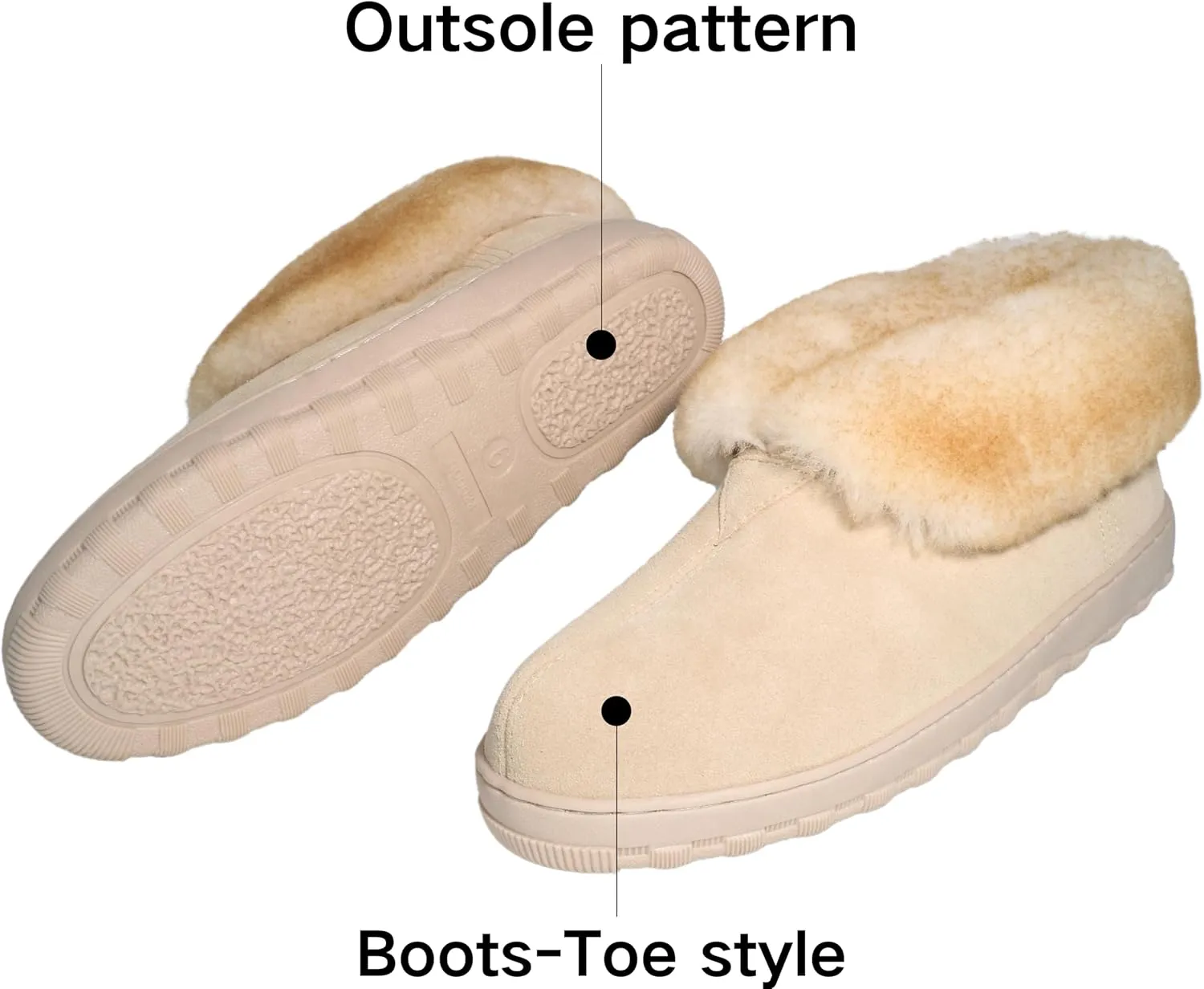 Men's Genuine Suede Genuine Shearling Indoor/Outdoor Foldover Boot