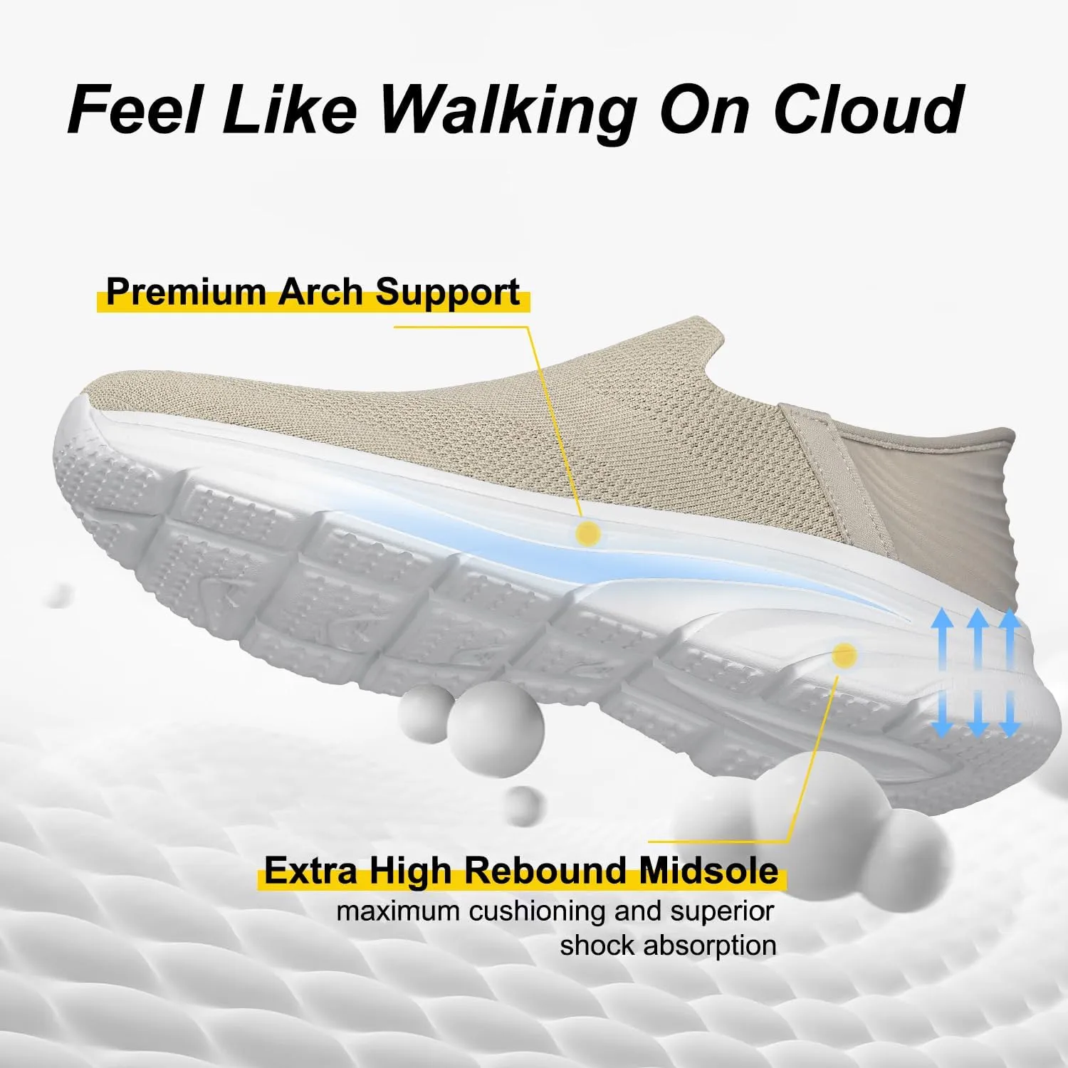 Men's Hands Free Slip on Walking Shoes Lightweight Comfortable Tennis Casual Non Slip Workout Sneakers Loafers
