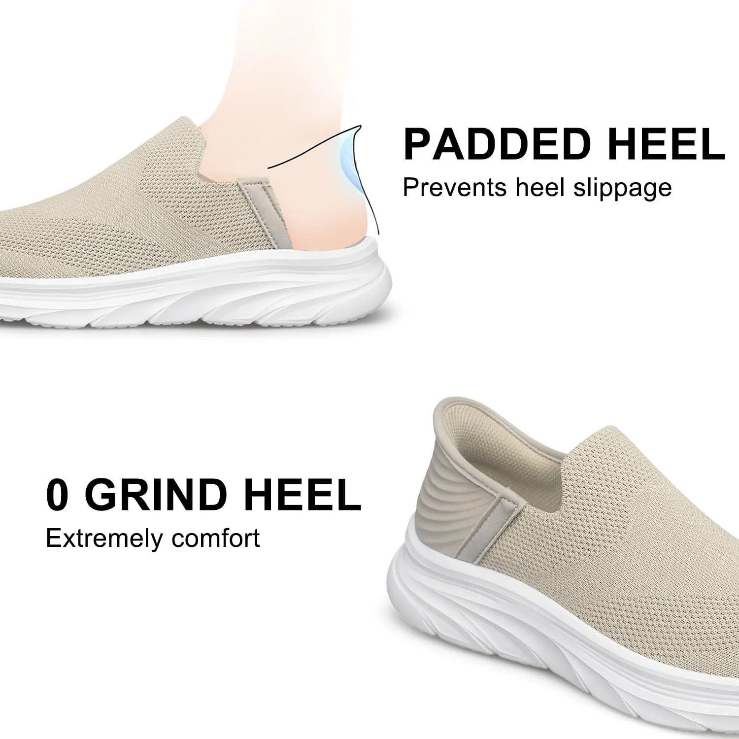 Men's Hands Free Slip on Walking Shoes Lightweight Comfortable Tennis Casual Non Slip Workout Sneakers Loafers