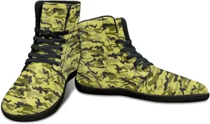 Men's High Top Camo Design Barefoot Travel Shoes, Zero-Drop, Non-Slip and Rubber Sole