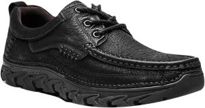 Mens Hiking Shoes Loafers Leather Causal Work Shoes Outdoor Comfortable Walking Shoes Business Shoes