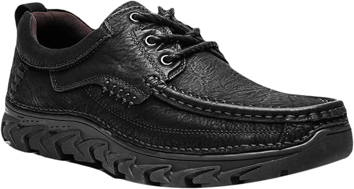 Mens Hiking Shoes Loafers Leather Causal Work Shoes Outdoor Comfortable Walking Shoes Business Shoes