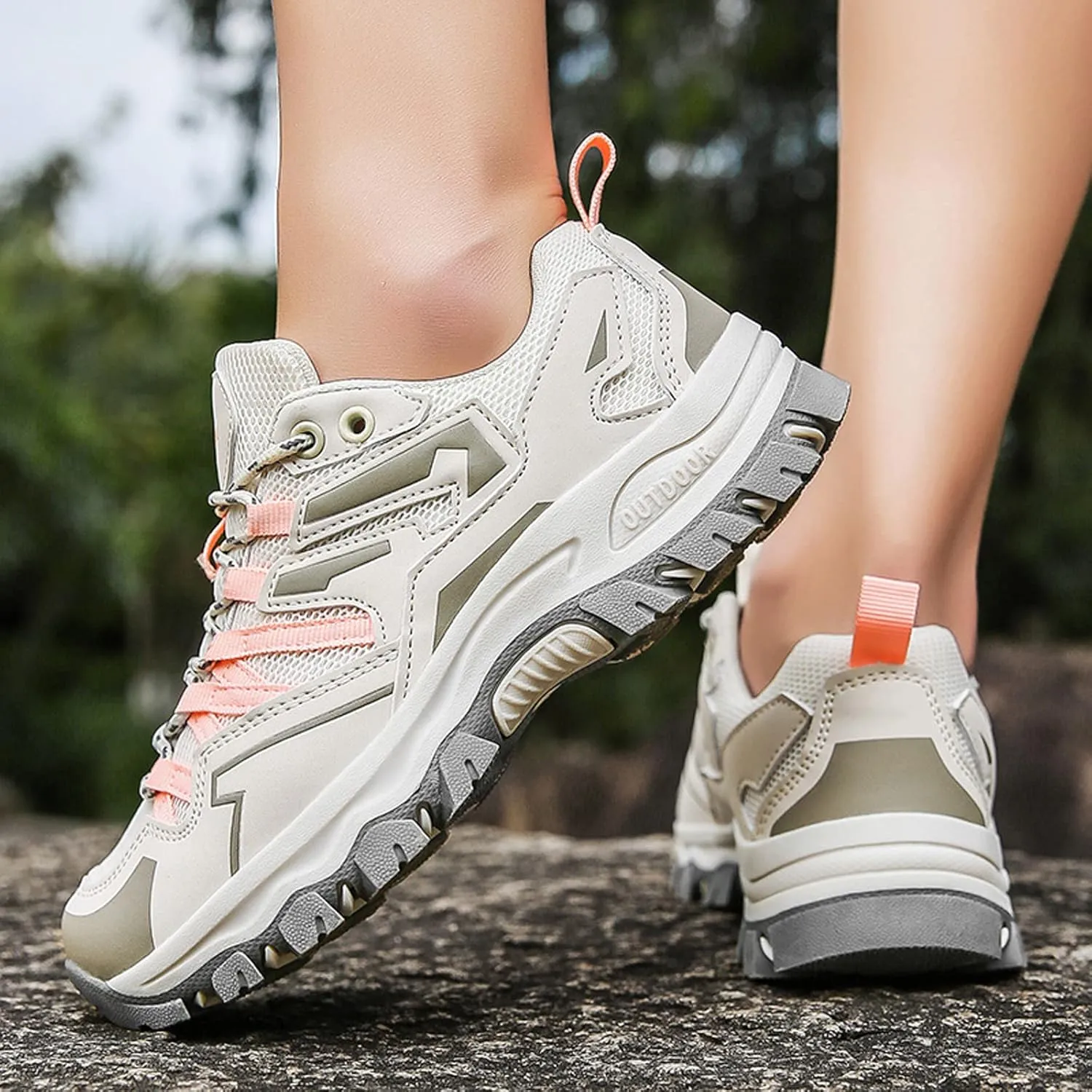 Men's Hiking Shoes Low-Top Walking Sneakers for Women Outdoor Lightweight Trail Shoes Anti-slip