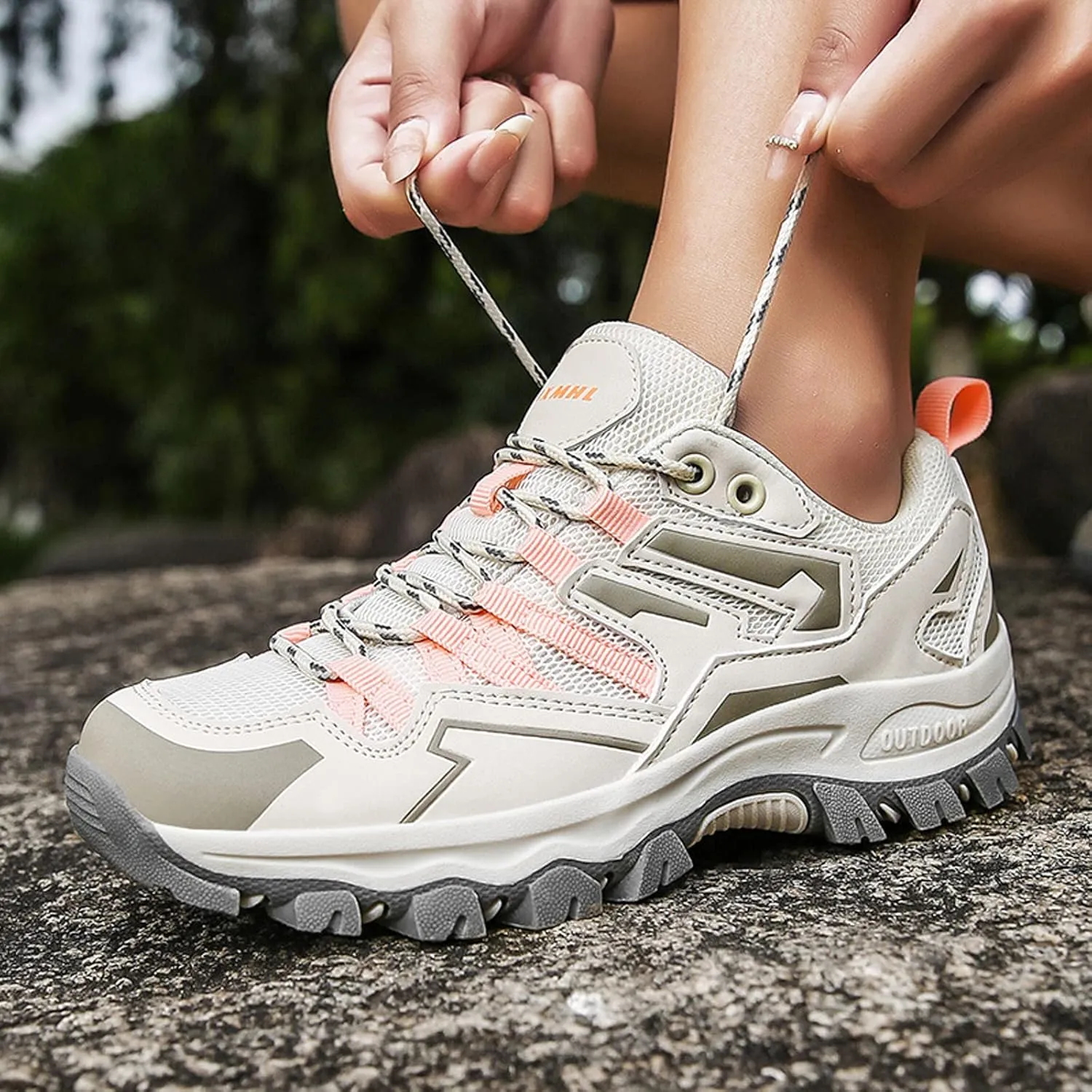Men's Hiking Shoes Low-Top Walking Sneakers for Women Outdoor Lightweight Trail Shoes Anti-slip