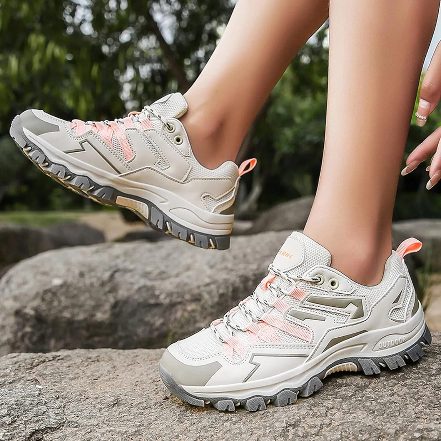 Men's Hiking Shoes Low-Top Walking Sneakers for Women Outdoor Lightweight Trail Shoes Anti-slip