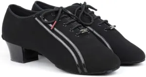 Men's Latin Dance Shoes BDdance Salsa Tango Jazz Waltz Ballroom Shoes for Men Teaching Training Canvas #467 Black, 6-14