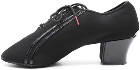 Men's Latin Dance Shoes BDdance Salsa Tango Jazz Waltz Ballroom Shoes for Men Teaching Training Canvas #467 Black, 6-14