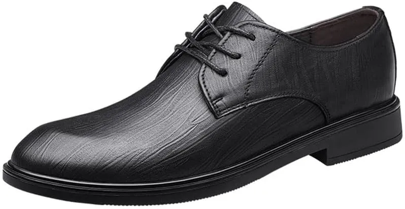 Men's Leather Business Dress Shoes Fashionable Solid Lace-up Oxford Shoes Daily Low Top Non Slip Walking