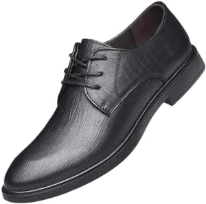 Men's Leather Business Dress Shoes Fashionable Solid Lace-up Oxford Shoes Daily Low Top Non Slip Walking