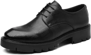 Mens Leather Shoes Fashion Classic Business Lace Up Dress Shoes All-Day Comfort Casual Walking Shoes Office Flats(8)