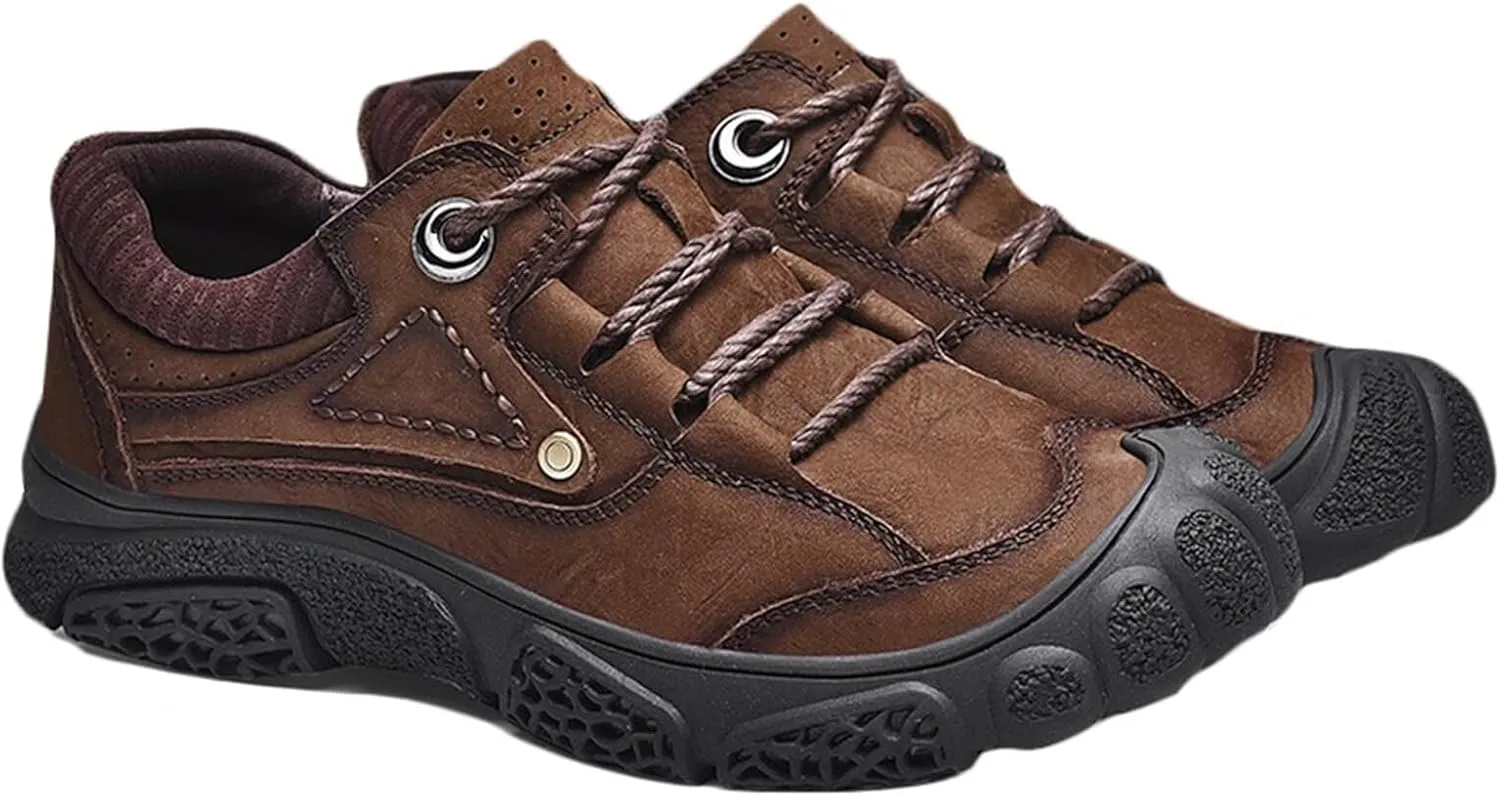 Men's Leather Shoes Outdoor Casual Leather Hiking Shoes Trekking Climbing Walking Shoes Work Shoes