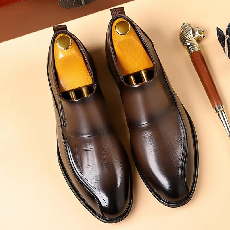 Men's Loafers Dress Shoes Men Casual Genuine Leather Slip On Shoes Wedding Business Fashion Tuxedo Shoes for Men