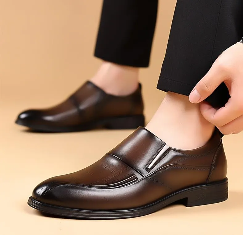 Men's Loafers Dress Shoes Men Casual Genuine Leather Slip On Shoes Wedding Business Fashion Tuxedo Shoes for Men