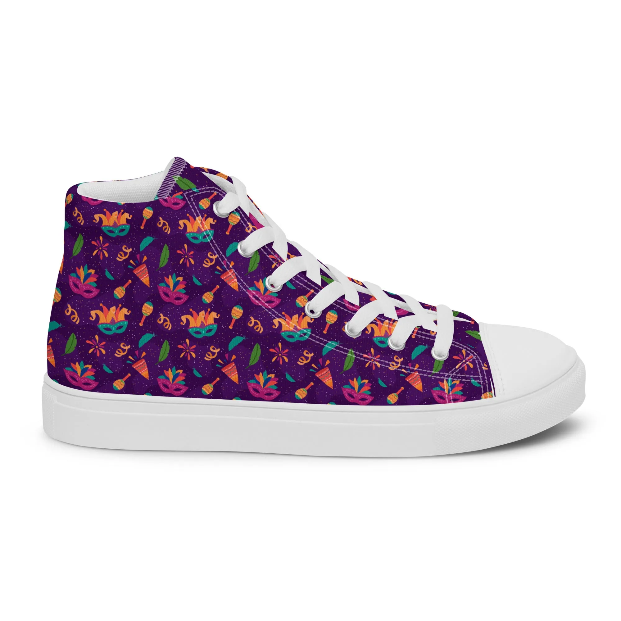 Men's Mardi Gras High Top Canvas Shoes