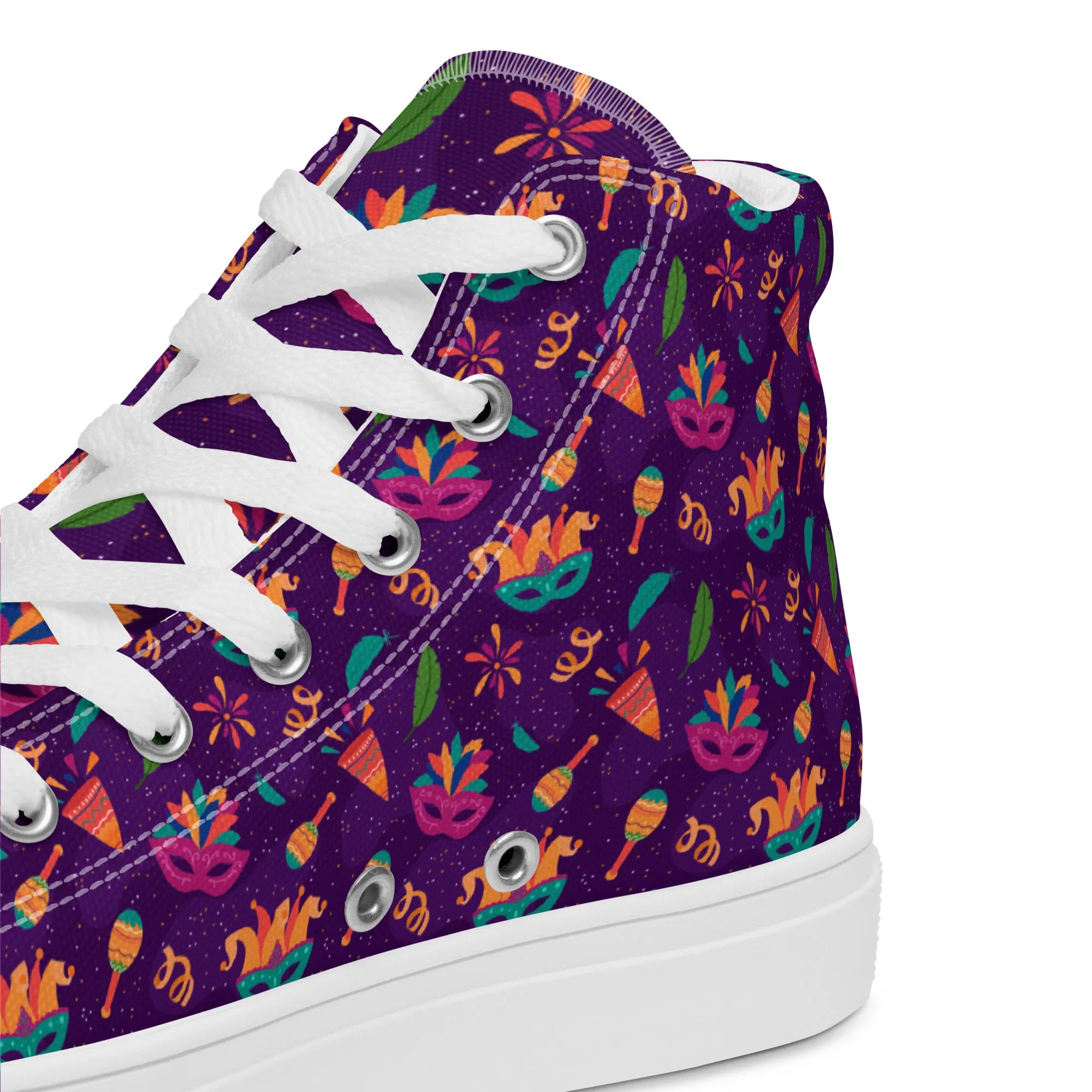 Men's Mardi Gras High Top Canvas Shoes