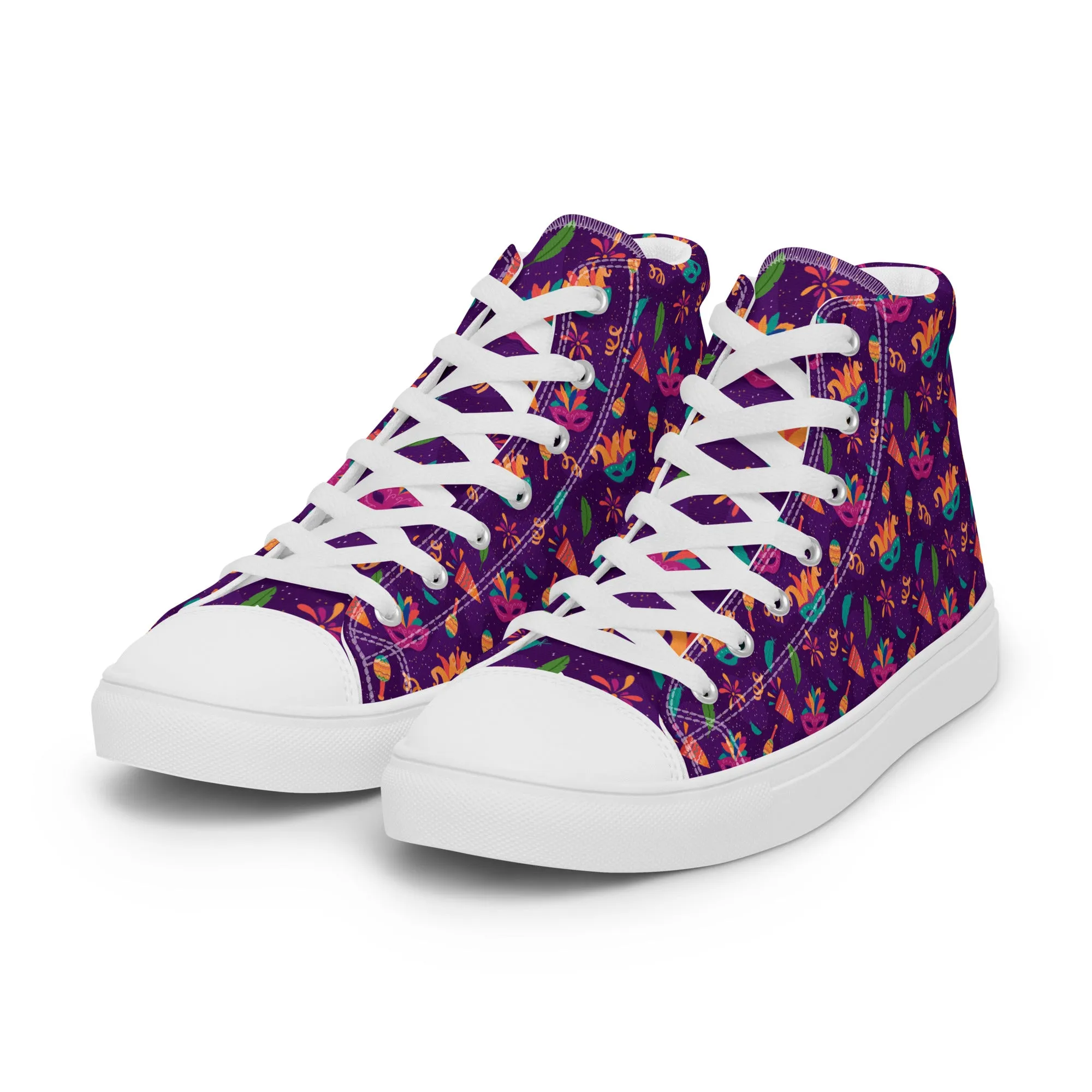 Men's Mardi Gras High Top Canvas Shoes